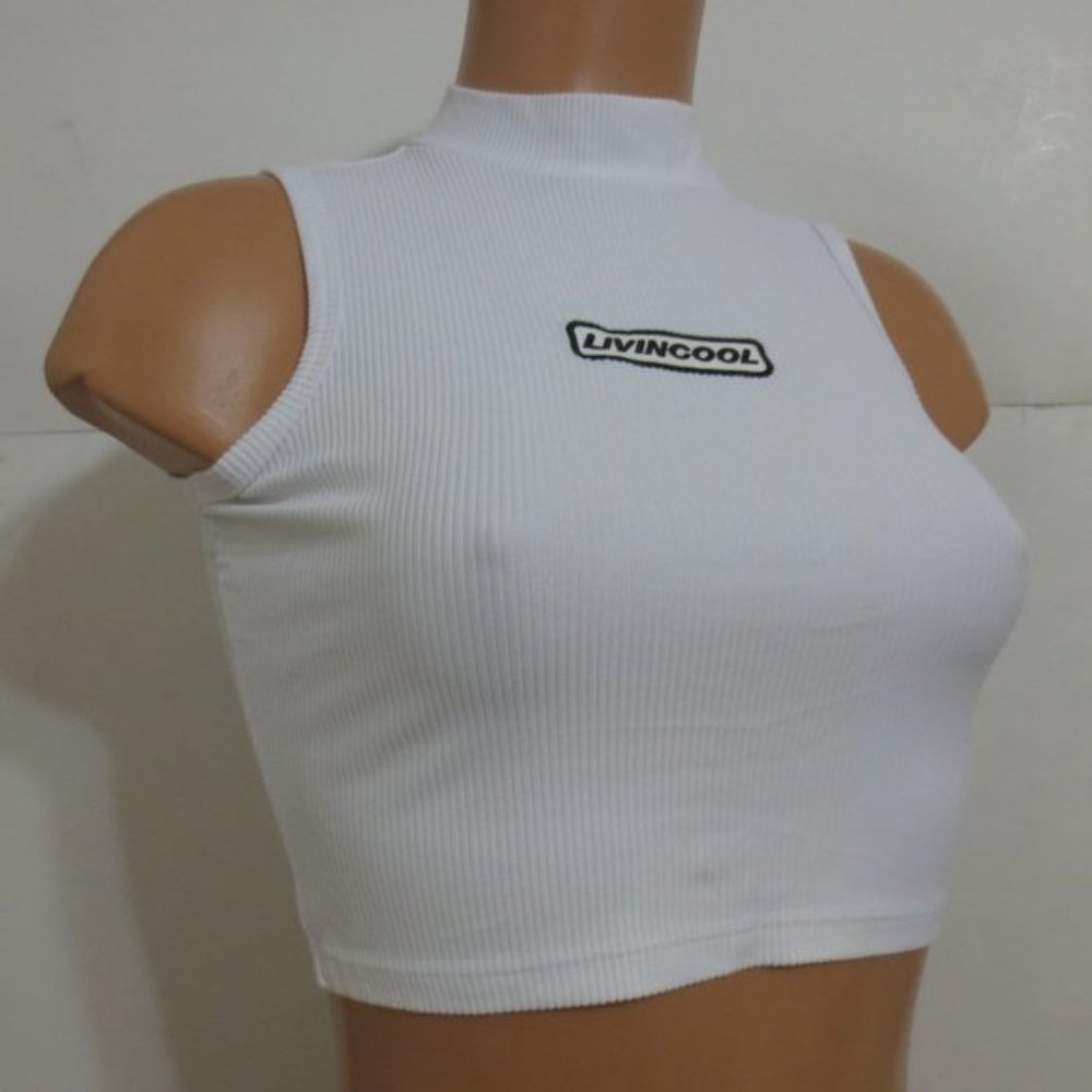 ⭐For Bundles Only⭐ Livin Cool Ribbed Crop Top Tank White XS